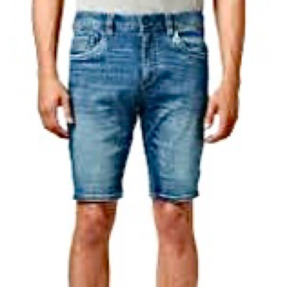 All Saints UPCYCLED patchwork rustic hippy Bermuda DAMASCUS Jean shorts